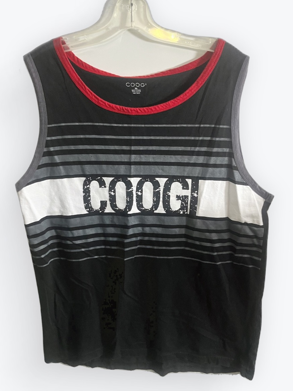 COOGI Graphic Tank Top Black Gray Red Sleeveless Streetwear Shirt Size XL